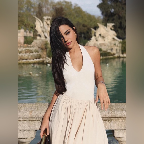 Commense Cream Halter Maxi Dress - Picture 8 of 9